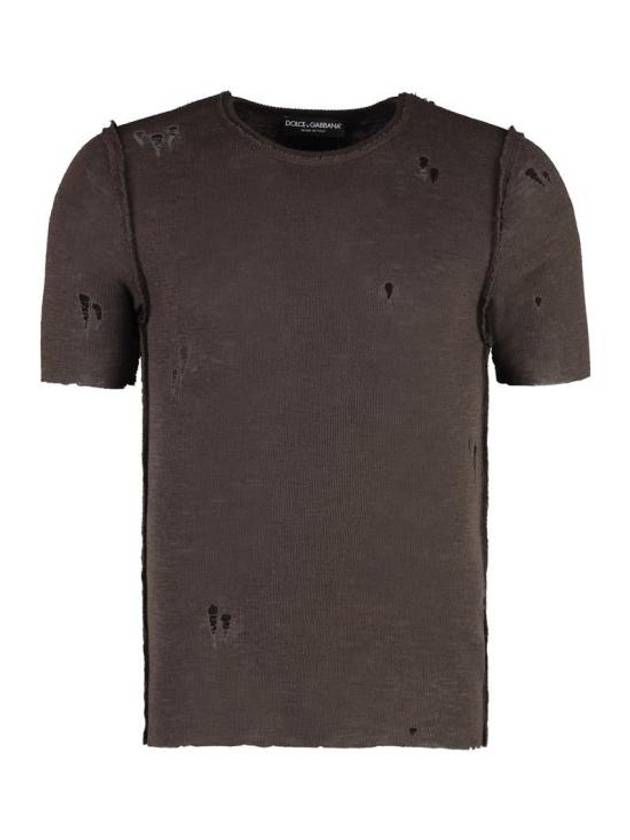 long sleeve t-shirt GXP33TJEMZ4 M0682 BROWN - DOLCE&GABBANA - BALAAN 1