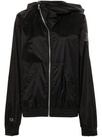 Rick Owens Logo-Embroidered Hooded Jacket - RICK OWENS - BALAAN 1