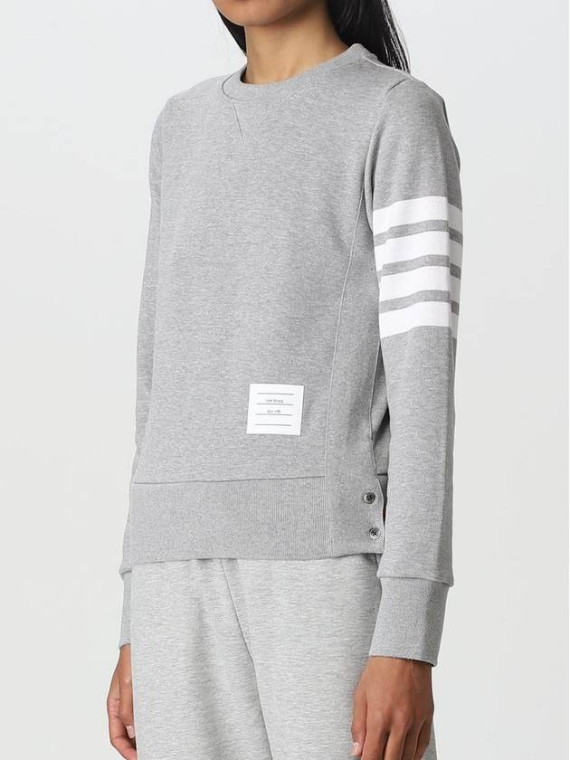 Engineered 4 Bar Stripe Loopback Jersey Knit Crewneck Sweatshirt Light Grey - THOM BROWNE - BALAAN 4