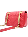 Women s Gucci 446744 Red Matelasse Chevron Leather GG Marmont Mini Gold Chain Cross Bag gt Gangbuk used luxury goods - GUCCI - BALAAN 5