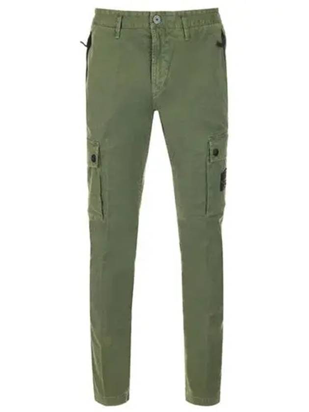 Wappen Patch Slim Fit Straight Pants Green - STONE ISLAND - BALAAN 2