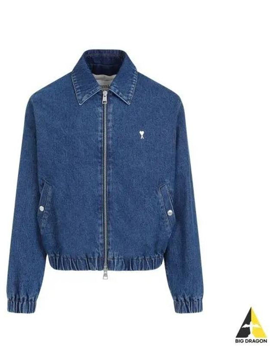 De Coeur Zipped Denim Jacket Blue - AMI - BALAAN 2