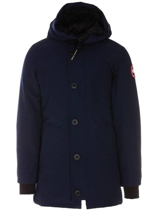 Chateau Logo Hooded Parka Navy - CANADA GOOSE - BALAAN 1