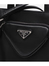 Triangle Logo Pocket Leather Tote Bag Black - PRADA - BALAAN 6