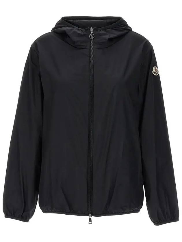 Fegeo Logo Patch Zip Up Hoodie Black - MONCLER - BALAAN 3