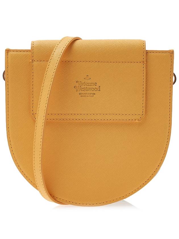 Half Moon Saddle Saffiano Leather Cross Bag Yellow - VIVIENNE WESTWOOD - BALAAN 4