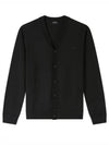 Joe Logo Embroidered Wool Cardigan Black - A.P.C. - BALAAN 2