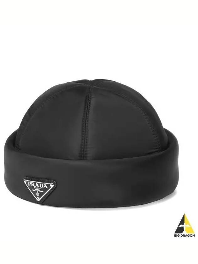 Triangle Logo Nylon Beanie Black - PRADA - BALAAN 2