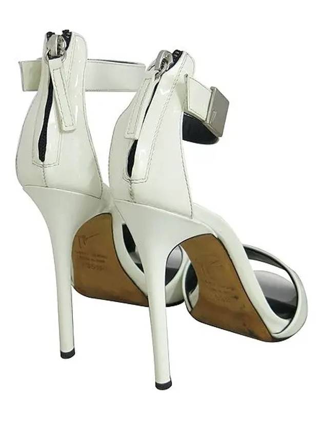 White patent silver logo decoration women s open toe high heel sandals - GIUSEPPE ZANOTTI - BALAAN 4