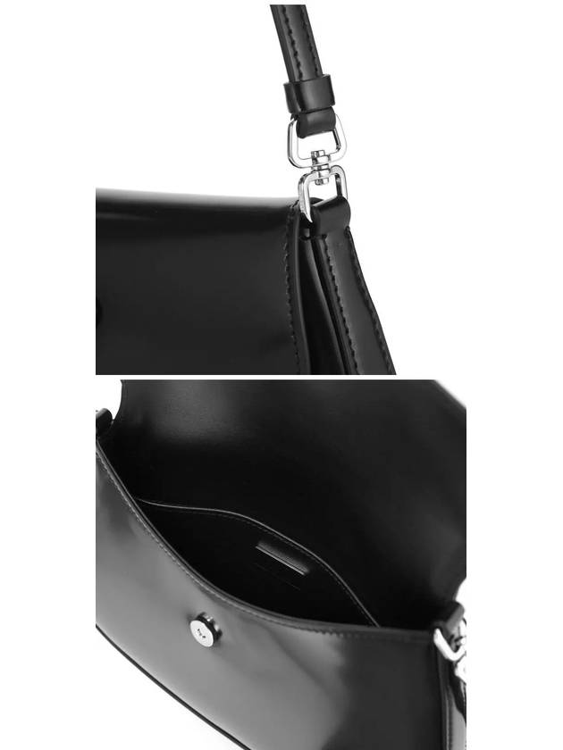 Cleo Brushed Flap Shoulder Bag Black - PRADA - BALAAN 5