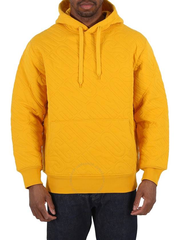 Moschino Men's Yellow All-Over Logo Embroidered Hoodie, Brand Size 44 (US Size 34) - MOSCHINO - BALAAN 1