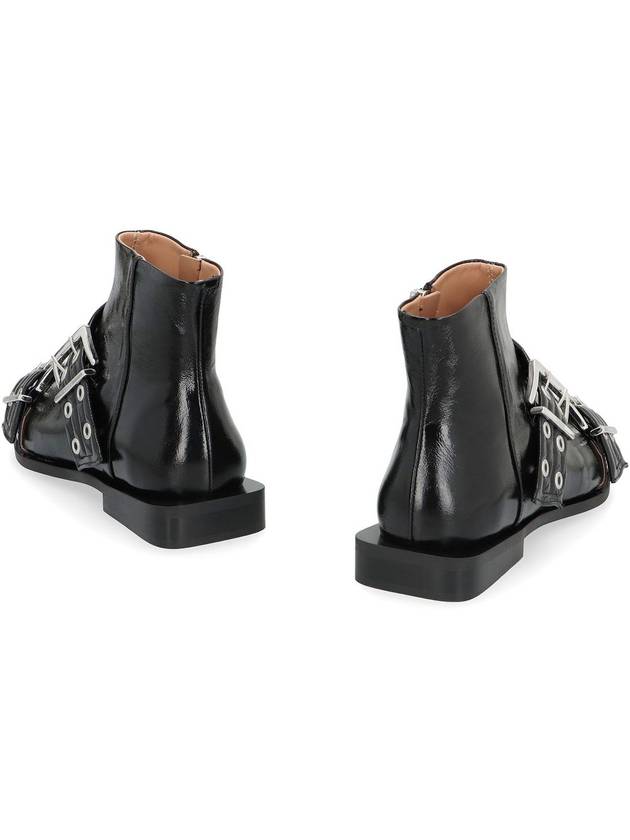 Ganni Faux Leather Ankle Boots - GANNI - BALAAN 3