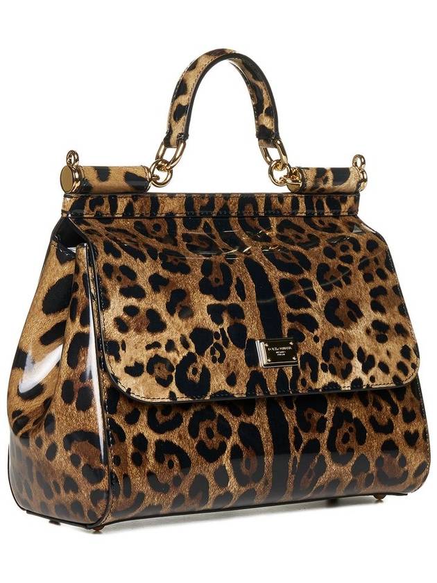 Leopard Leather Tote Bag Brown - DOLCE&GABBANA - BALAAN 3