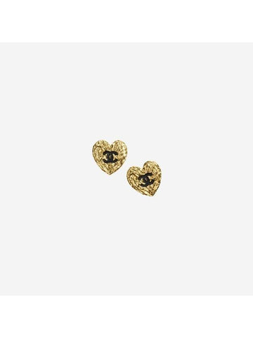 stud earrings metal gold black - CHANEL - BALAAN 1