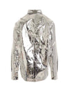 Metallic Effect Over Long Sleeve Shirt Silver - VETEMENTS - BALAAN 3