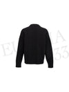 Heart Logo V Neck Wool Cardigan Black - AMI - BALAAN 3