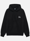 Logo Print Basic Hoodie Black - STUSSY - BALAAN 3