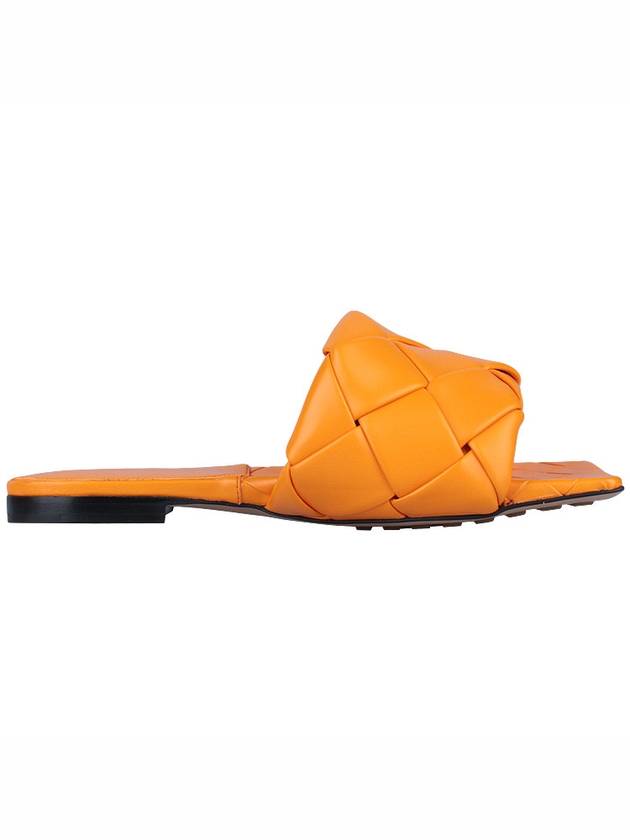 Women's Lido Leather Slippers Orange - BOTTEGA VENETA - BALAAN 5