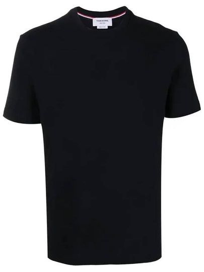 Classic Pique Rib Side Insert 4-Bar Short Sleeve T-Shirt Navy - THOM BROWNE - BALAAN 2