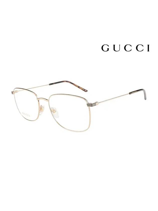 Eyewear Rectangular Frame Metal Eyeglasses Gold - GUCCI - BALAAN 1