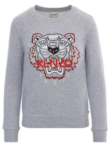 K15569 A41 Embroidery Tiger Gray Sweatshirt 6A8A 987441 - KENZO - BALAAN 1