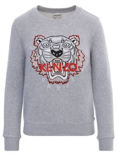 K15569 A41 Embroidery Tiger Gray Sweatshirt 6A8A 987441 - KENZO - BALAAN 1