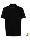 Men's Logo Patch Short Sleeve Polo Shirt Black - CP COMPANY - BALAAN 2