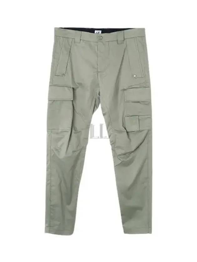 Men's Metropolis Stretch Satin Cargo Straight Pants Silver Sage - CP COMPANY - BALAAN 2