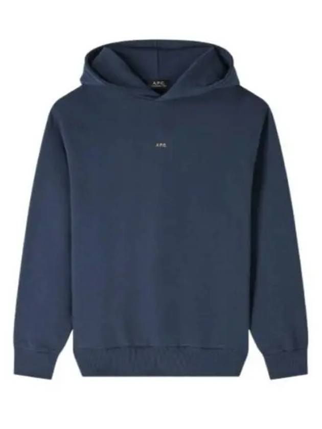 Boxy Micro Logo Hoodie Navy - A.P.C. - BALAAN 2