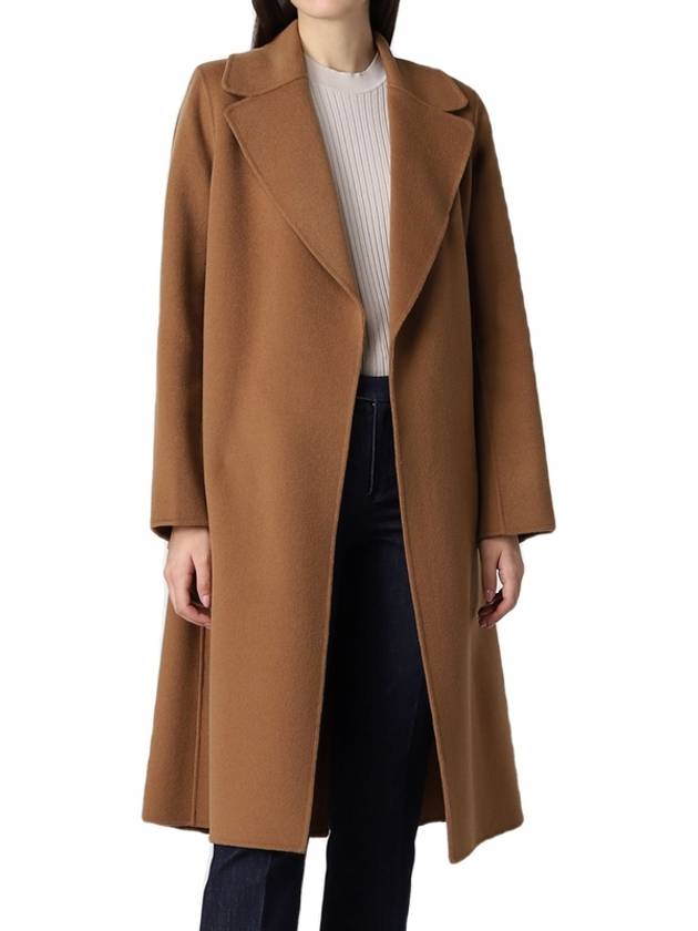 Pauli Belted Virgin Wool Coat Camel 90160329 072 - S MAX MARA - BALAAN 4