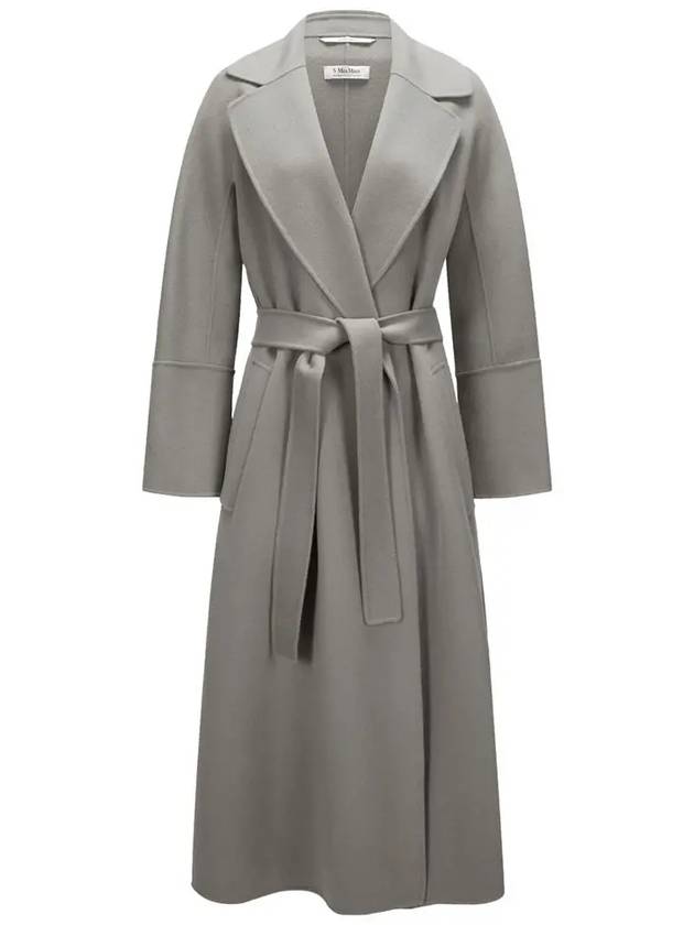 Elisa Belt Wool Single Coat Medium Grey - MAX MARA - BALAAN 3