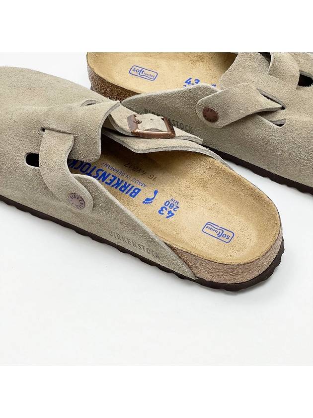 Boston Soft Footbed Suede Medium Narrow Slippers Taupe - BIRKENSTOCK - BALAAN 11