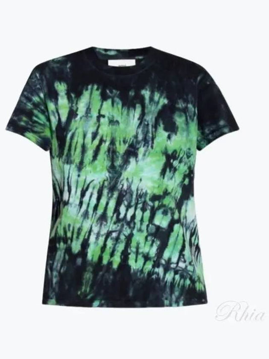 Tie Dye Short Sleeve T-Shirt Green - AMI - BALAAN 2