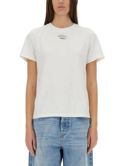 Oval D Logo Crew Neck Short Sleeve T-Shirt White - DIESEL - BALAAN 2