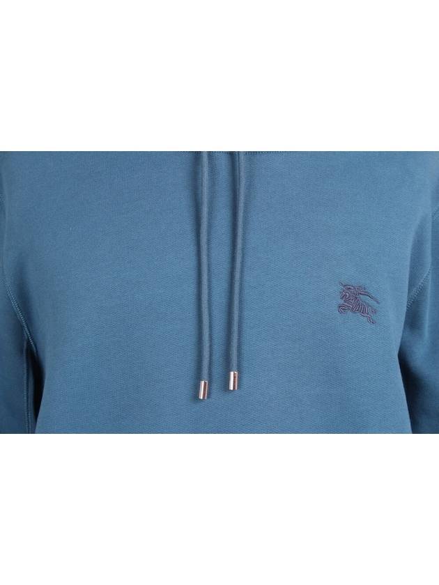 Embroidered Logo Hoodie Blue L - BURBERRY - BALAAN 8