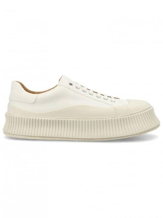 Canvas Platform Low Top Sneakers White - JIL SANDER - BALAAN 1