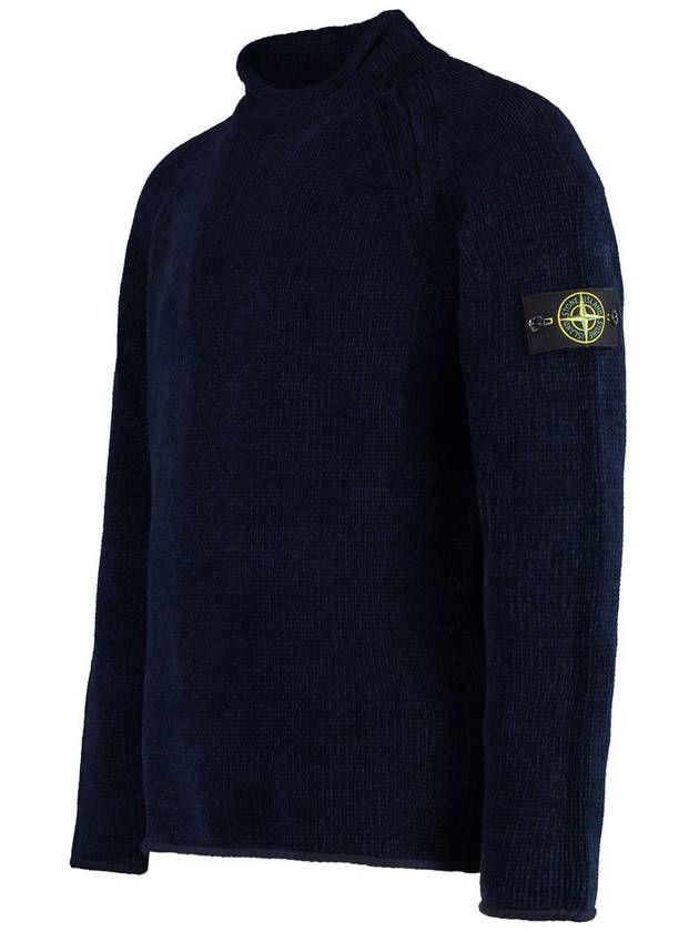 Wappen Patch Rolling Neck Knit Top Navy - STONE ISLAND - BALAAN 4