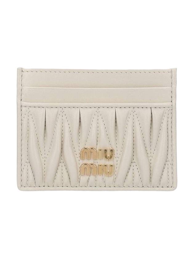 Matelasse Nappa Leather Card Wallet White - MIU MIU - BALAAN 1