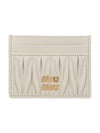 Matelasse Nappa Leather Card Wallet White - MIU MIU - BALAAN 1