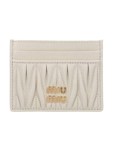 Matelasse Nappa Leather Card Wallet White - MIU MIU - BALAAN 1