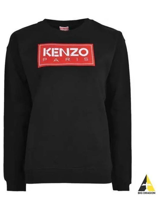 Logo Patch Sweatshirt Black - KENZO - BALAAN.