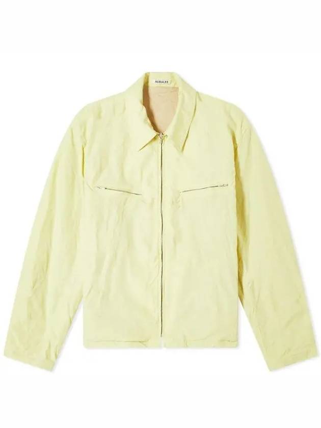 24 HIGH COUNT WOOL POPLIN BLOUSON TOP YELLOW A24SB01WP - AURALEE - BALAAN 1