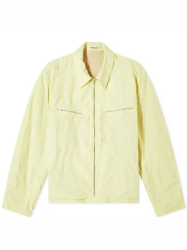 24 HIGH COUNT WOOL POPLIN BLOUSON TOP YELLOW A24SB01WP - AURALEE - BALAAN 1