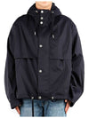 Hooded Lightweight Windbreaker Navy - AMI - BALAAN 2