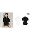 zip-up puff sleeve Y-collar short-sleeved T-shirt DD2WTS106 - DUVIK - BALAAN 6