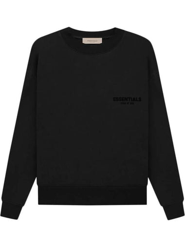 Logo Print Crew Neck Sweatshirt Black - FEAR OF GOD ESSENTIALS - BALAAN 1