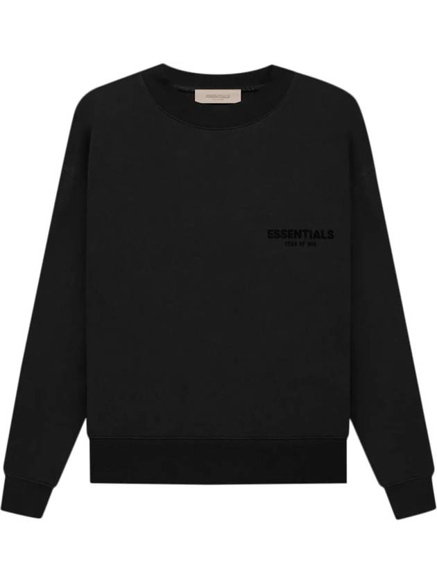 Logo Print Crew Neck Sweatshirt Black - FEAR OF GOD ESSENTIALS - BALAAN 1