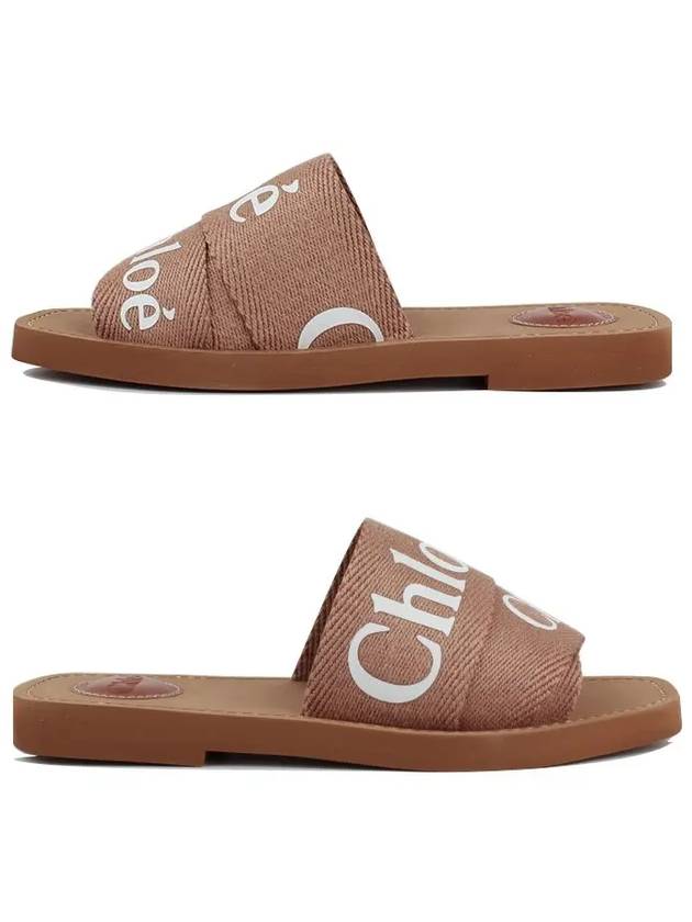 Woody Logo Flat Mule Slippers Pink - CHLOE - BALAAN 3