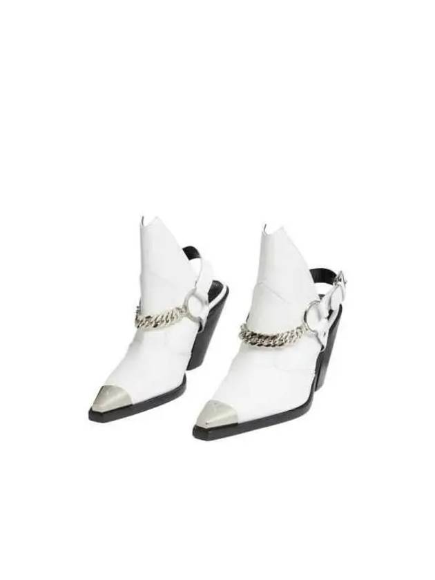 Metal toe chain slingback heel DKBOOTS05 WHITE - DAVID KOMA - BALAAN 2