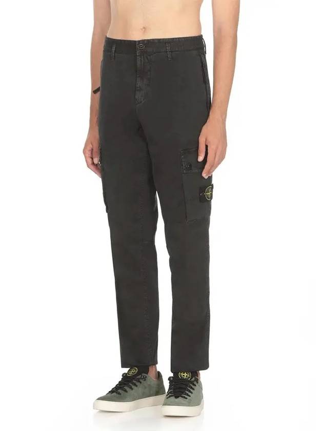 Compass Badge Cargo Straight Pants Black - STONE ISLAND - BALAAN 4